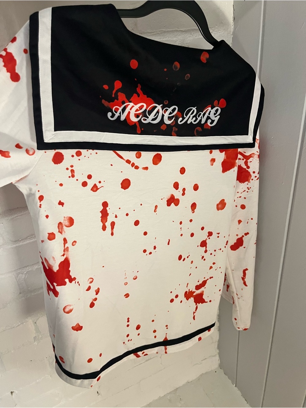 ACDC Rag White Sailor-Style Top with Red Splatter - Picture 5 of 6